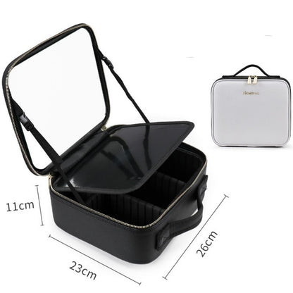 smart led cosmetic case with mirror cosmetic bag large capacity fashion portable storage bag travel makeup bags