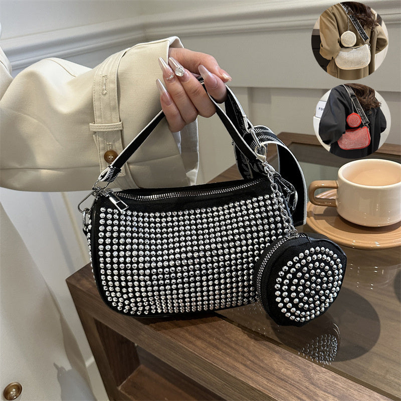 rhinestone shoulder bag with small purse fashion party underarm crossbody bag for women luxury designer bags