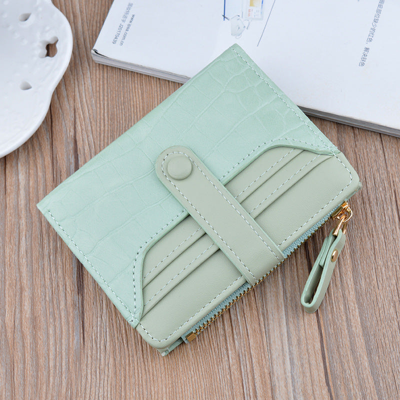 fashion zipper hasp leather wallet card holder