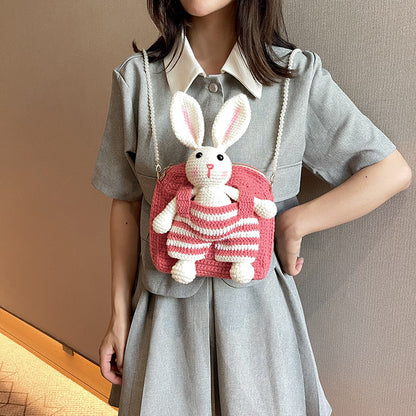Rabbit Woolen Yarn Bag Hand-woven Bag DIY Crocheted
