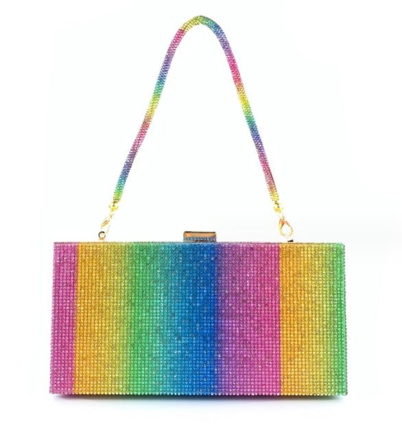 hot diamond rainbow bag womens dinner handheld bag