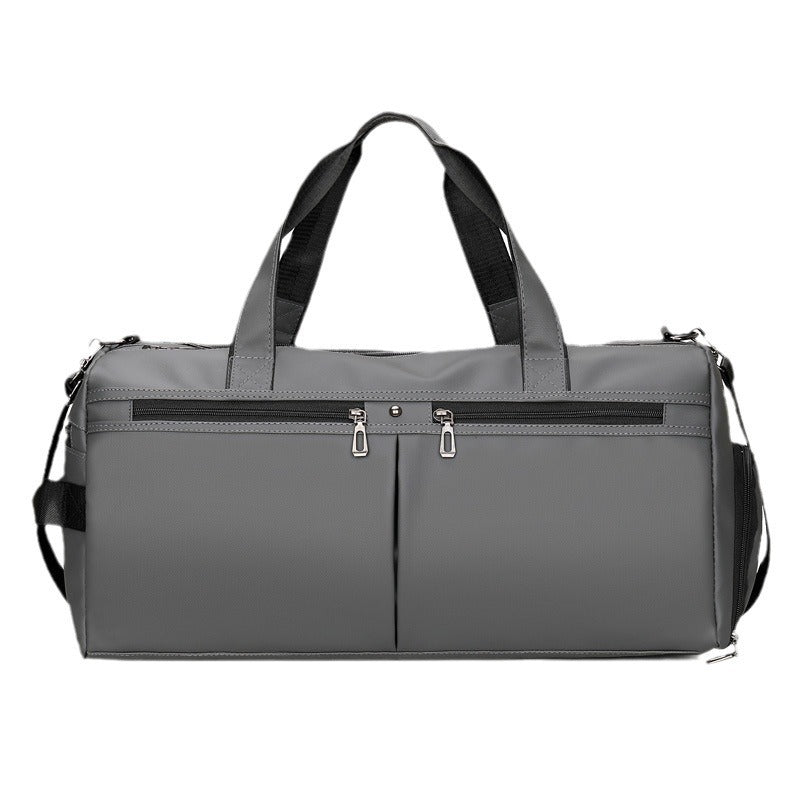 large capacity pu leather travel bag men black can be hung and pulled