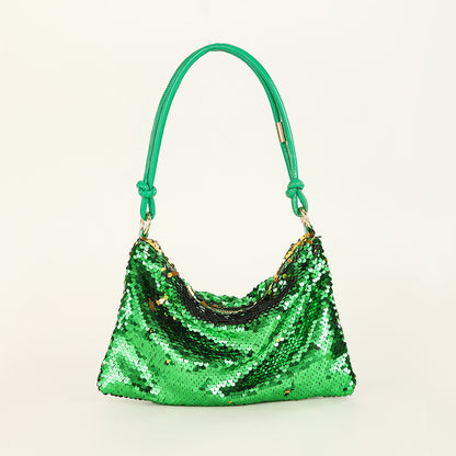 sequin knotted single shoulder underarm bag
