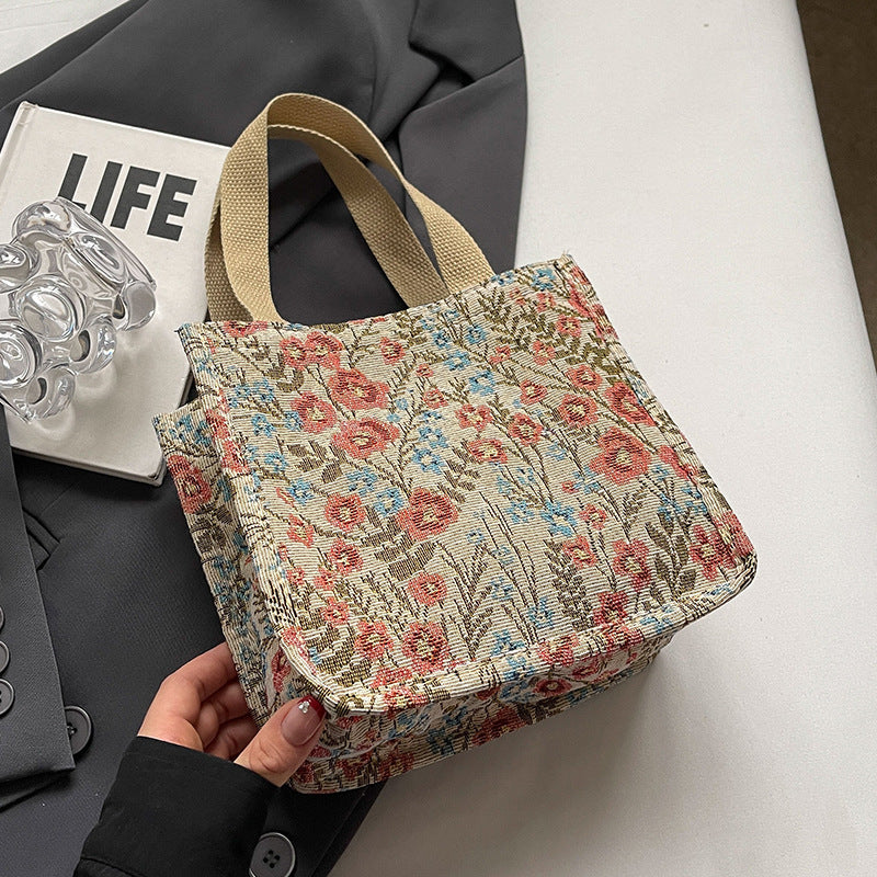 flowers canvas handbag fashion large capacity shoulder bags for women
