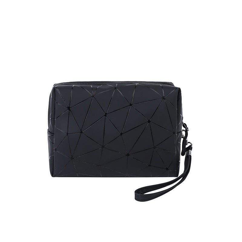 diamond triangle wash bag pu cosmetic bag