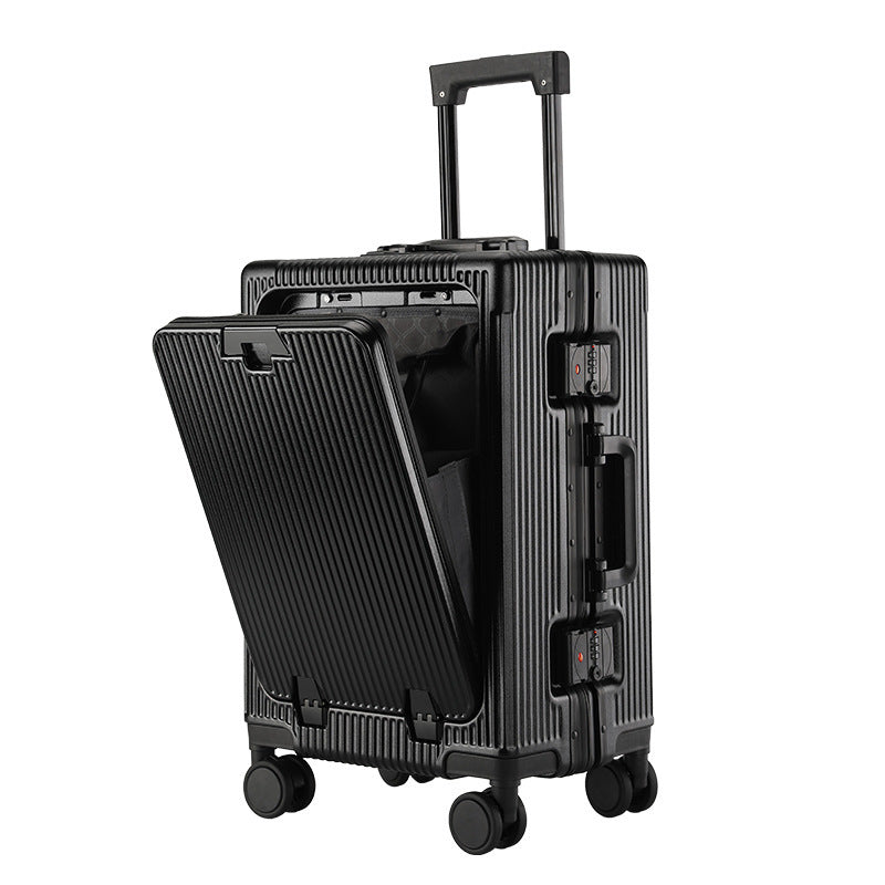 trolley aluminum frame large capacity front opening luggage