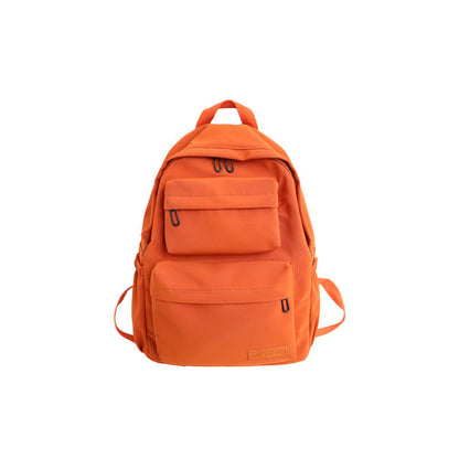 backpack student schoolbag female korean version large capacity travel leisure solid color multi layer backpack