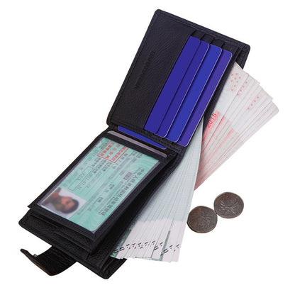 mens wallet short leather foreign trade retro zipper