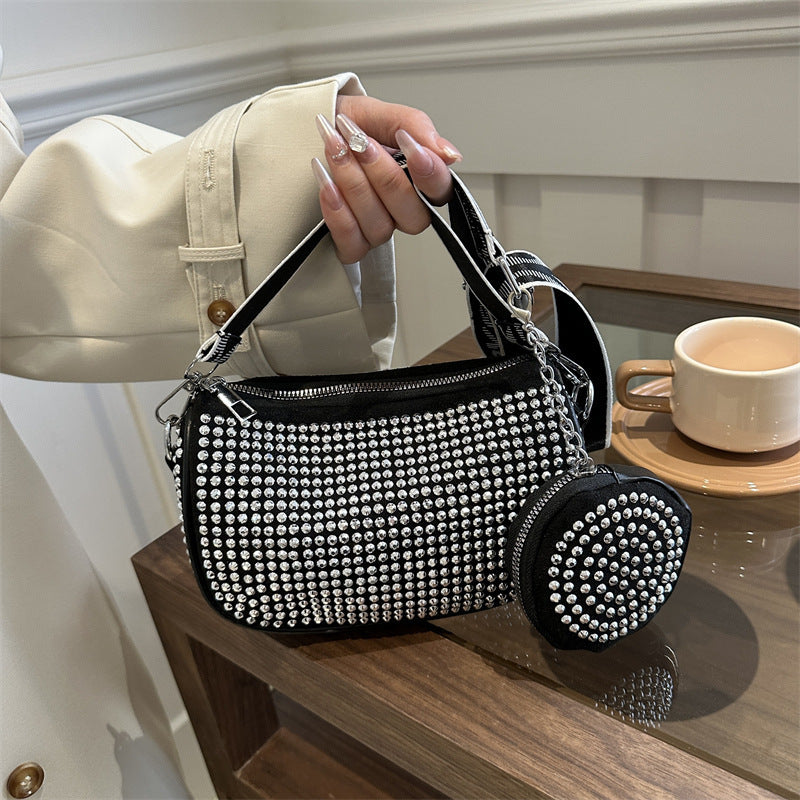 rhinestone shoulder bag with small purse fashion party underarm crossbody bag for women luxury designer bags