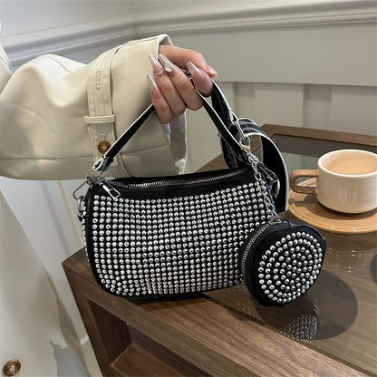 rhinestone shoulder bag with small purse fashion party underarm crossbody bag for women luxury designer bags
