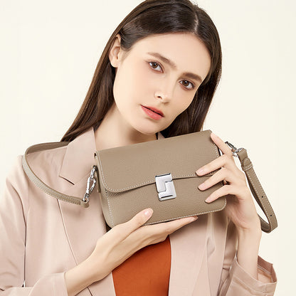genuine leather square bag women