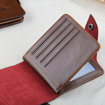 mens three fold creative short wallet