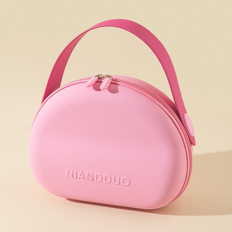 Dopamine-color Shell-shape Cosmetic Bag Multi-purpose Handbags For Women Cosmetics Portable Outing Anti-fall And Dirt-resistant Storage Bags