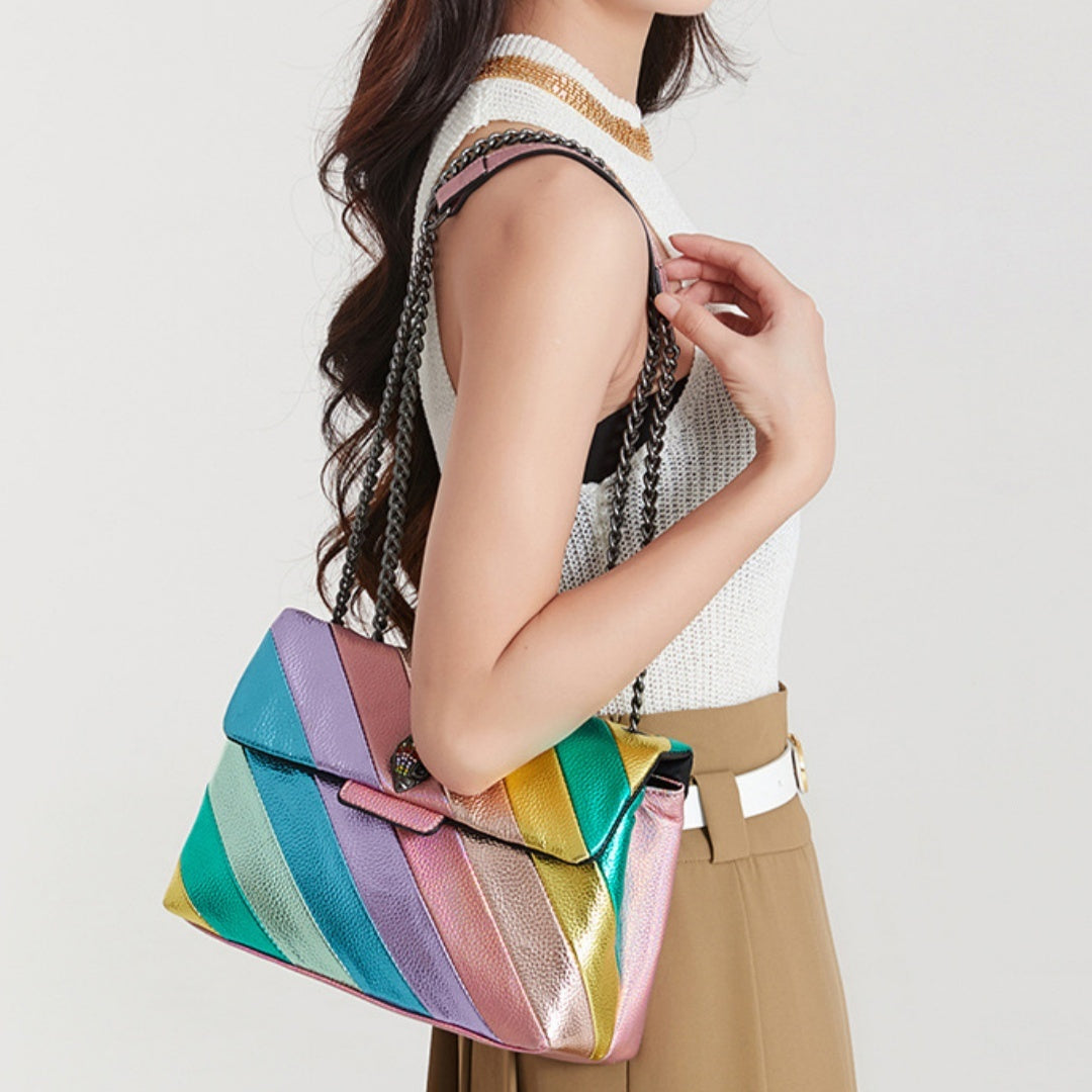 womens stitching chain shoulder messenger bag