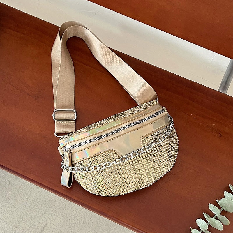 all matching light diamond fashion shoulder messenger bag
