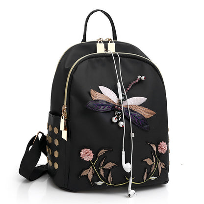 chinese style embroidery waterproof large capacity ultra light japanese and korean leisure travel backpack