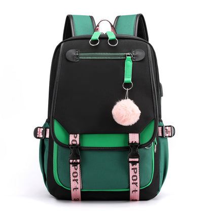 luminous usb rechargeable backpack student nylon