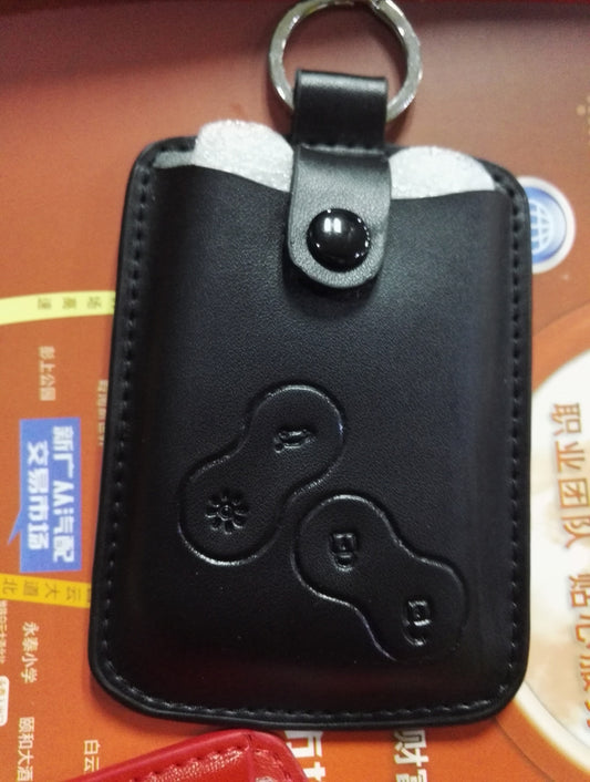 leather car key black protective cover