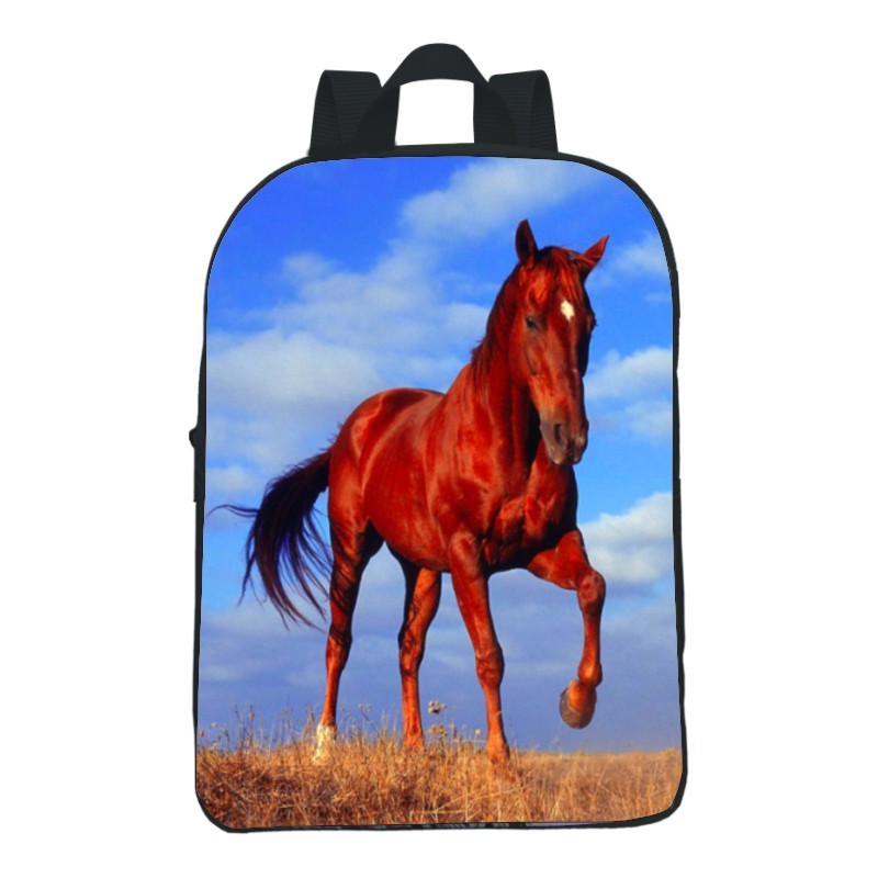 12 inch digital printing animal horse backpack