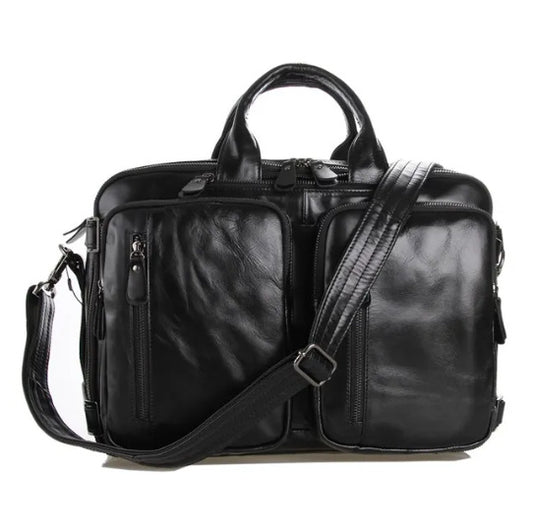 mens multi functional first layer imported leather bag