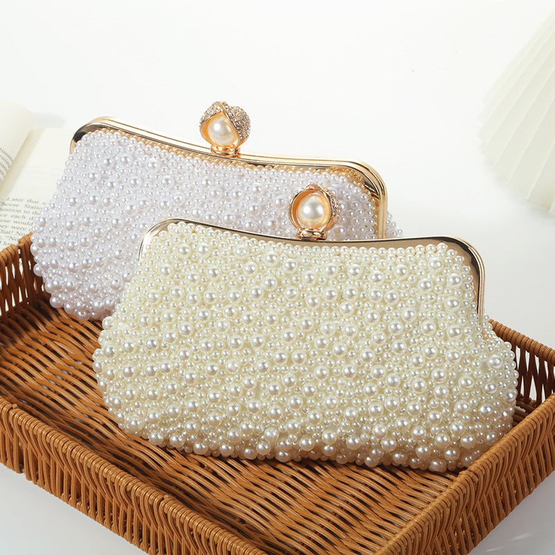 womens fashion pearl pearl embroidery dinner bag