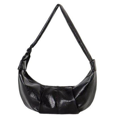 Large-capacity Retro French-style Instagrammable Niche Crossbody Bag A Croissant-shaped Pleated Bag
