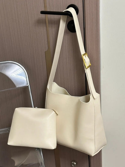 new fashion all match bucket large capacity simple casual two piece suit shoulder messenger bag