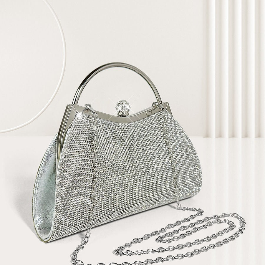 fashion personality diamond stud portable womens bag