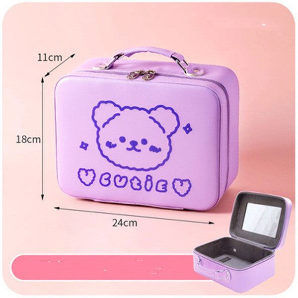 cosmetic bag portable travel large capacity girl heart cute