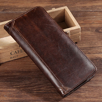 cowhide wallet retro waxed cowhide leather wallet coin multi card wallet