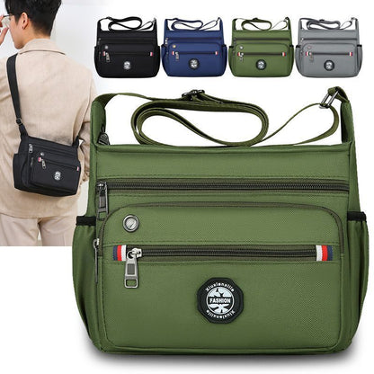large capacity mens shoulder multi pocket messenger bag