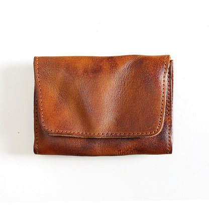 mens retro top layer cowhide short wallet