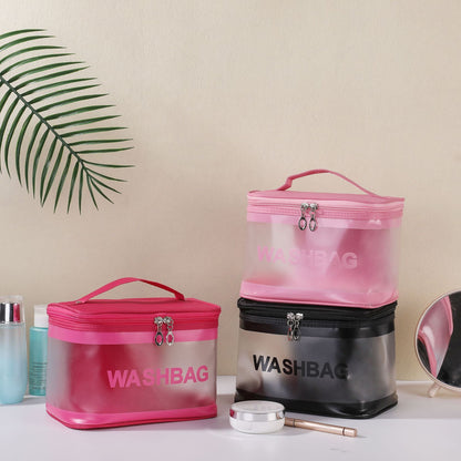 transparent pvc large capacity waterproof cosmetic bag