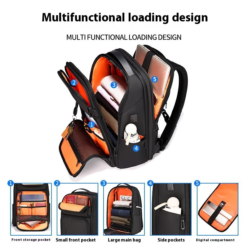 mens large capacity backpack multi functional business commute