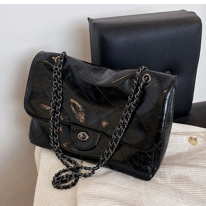 fashion retro large capacity rhombus chain bag shoulder underarm bag