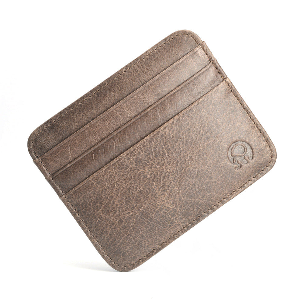 first layer cowhide coin purse bus card holder