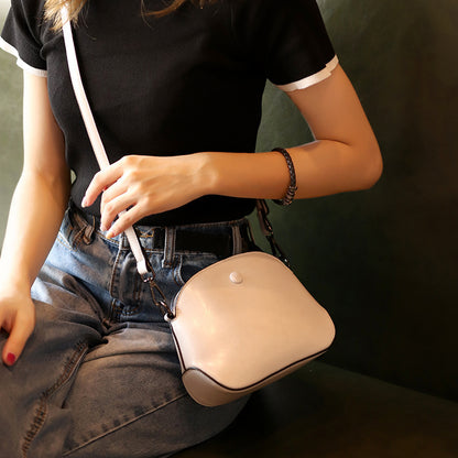 niche female leather one shoulder crossbody bag