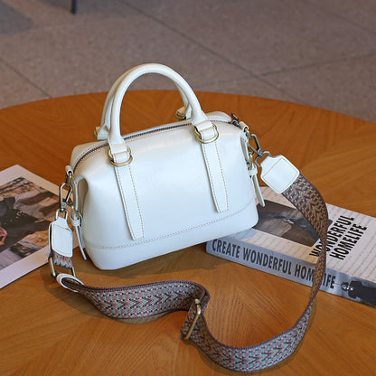 new genuine leather boston shoulder messenger bag