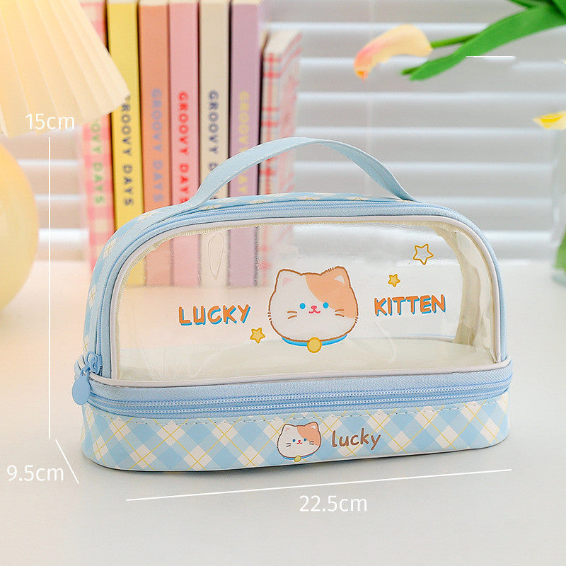 cute and simple cosmetic bag stationery box