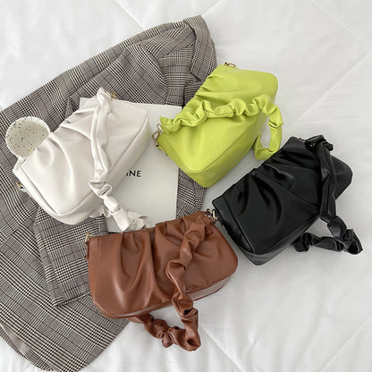 Fashionable Pleated Cloud Casual Fashionable Simple Texture Underarm Shoulder Bag