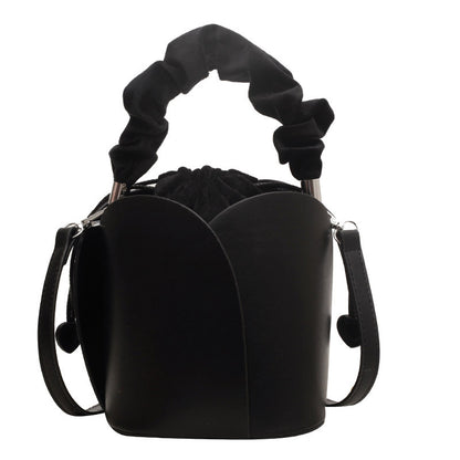 Womens PU Bucket Tote Crossbody Bag