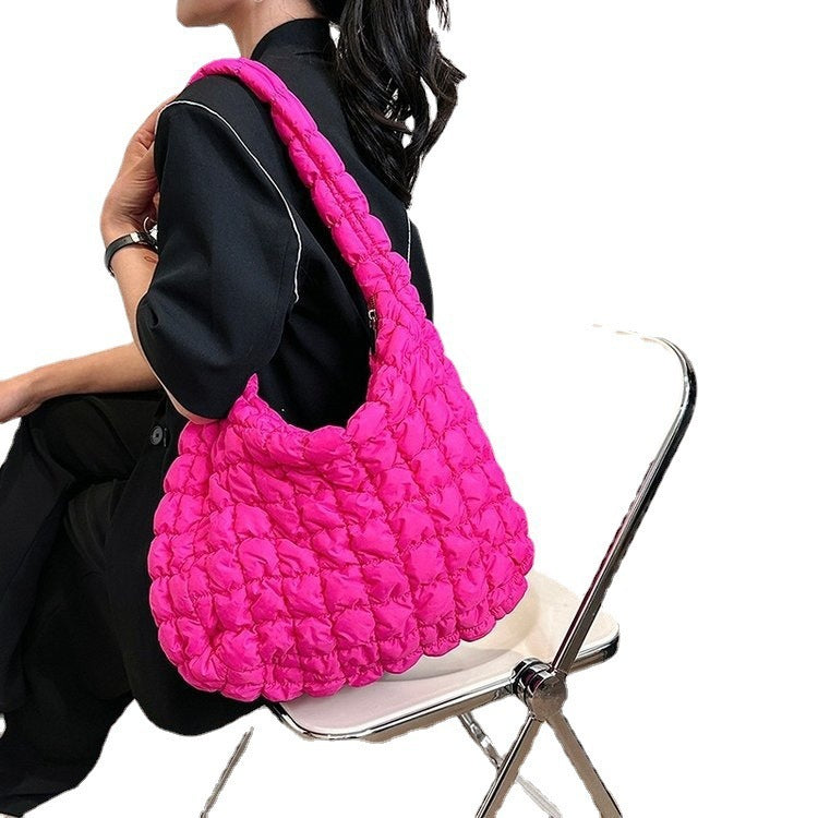 pleated cloud bag fashion shoulder portable large capacity