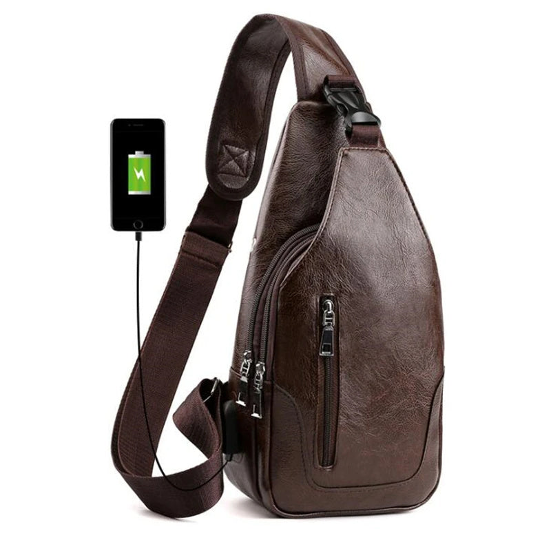 luxury brand messenger bag leather men chest bag vintage crossbody shoulder bag mens business sling bags male casual chest pack