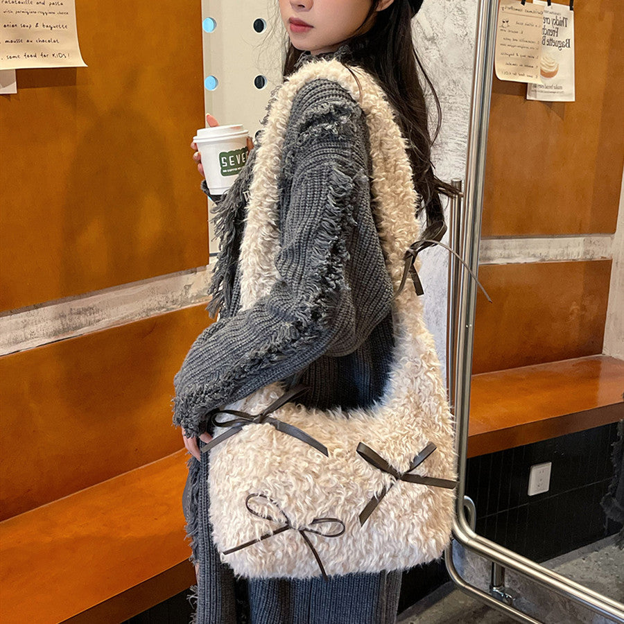 womens cute plush messenger bag