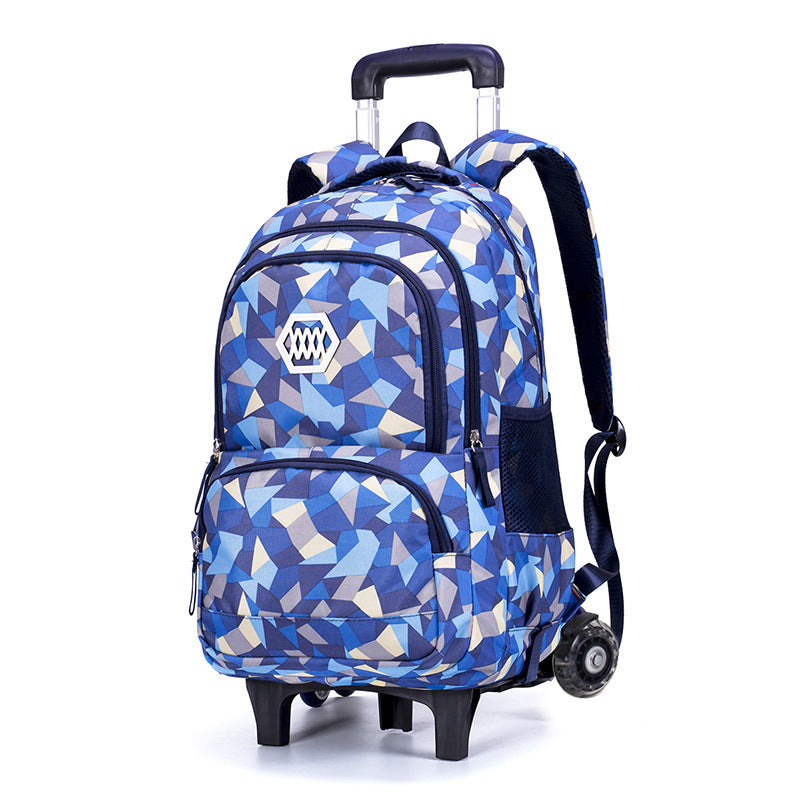 natural fish trolley spine protection burden alleviation waterproof schoolbag