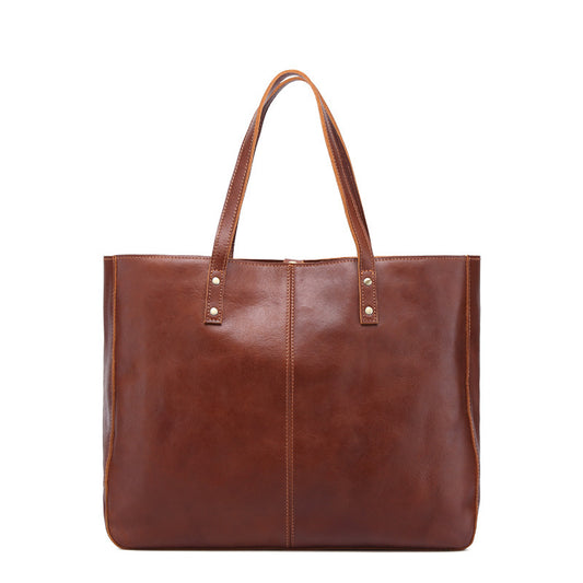 large capacity cowhide womens handbag