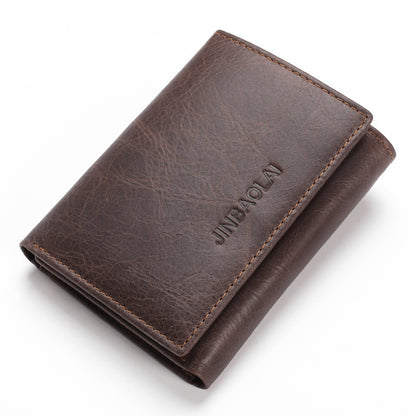 men fashion leather shield anti theft wallet