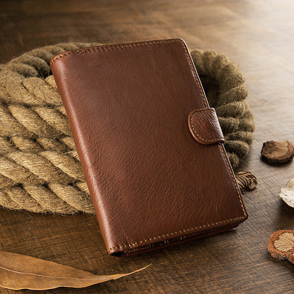 mens handmade literary vertical leather wallet