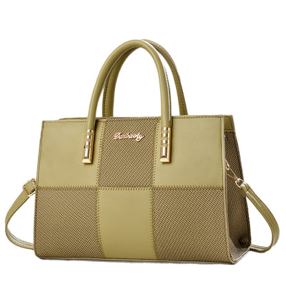 New Stylish Large-capacity Womens Tote Bag With A Bold Color-block Patchwork Design
