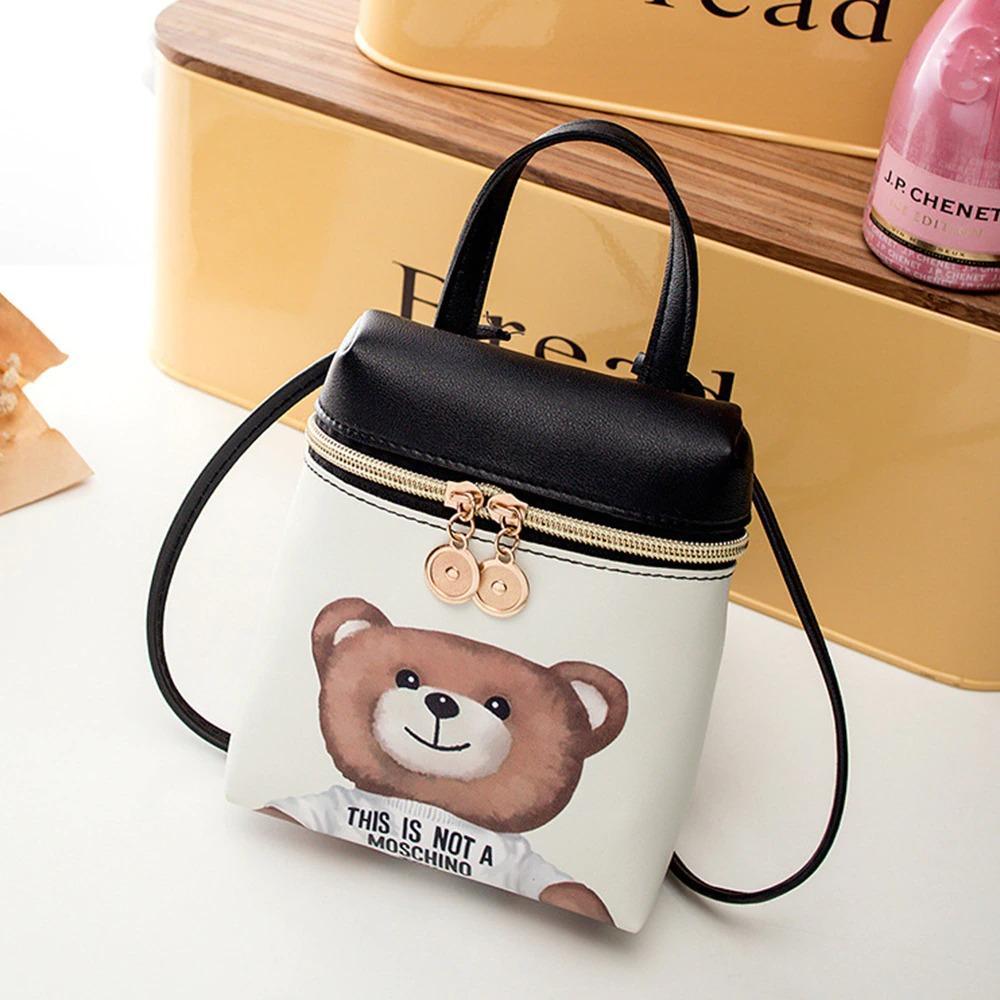 cute cartoon women messenger bags high quality cross body bag pu leather mini bear shoulder bag handbags bolsas feminina